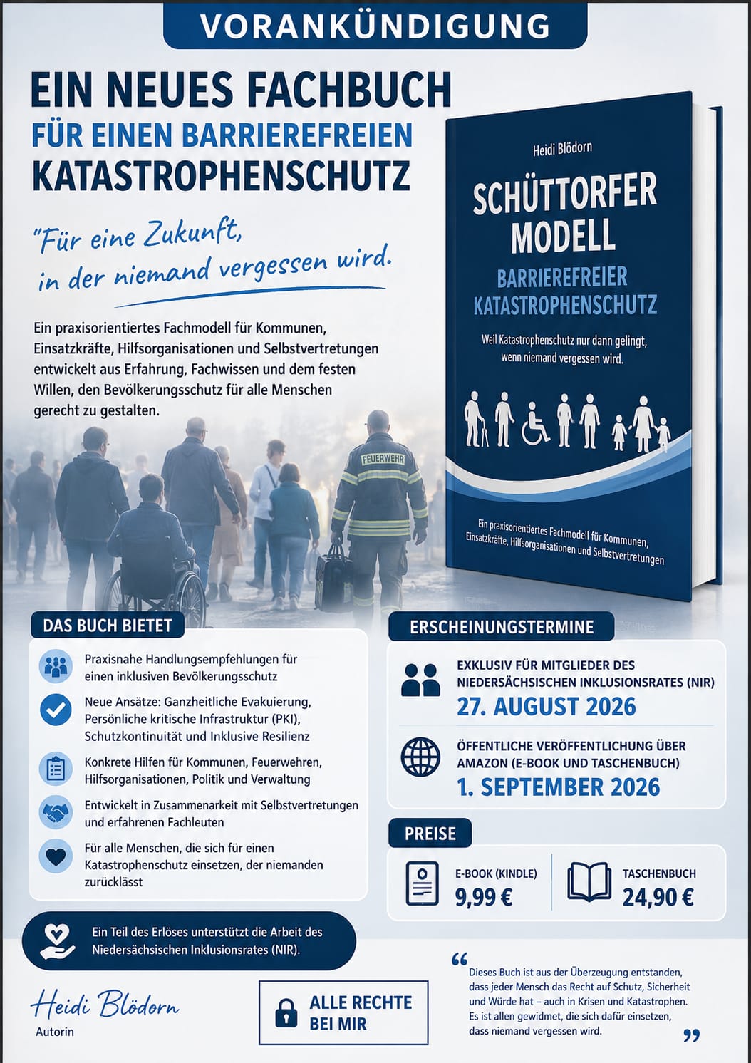 Plakat mit Buch und Erscheinungstermin sowie weitere Inhalte