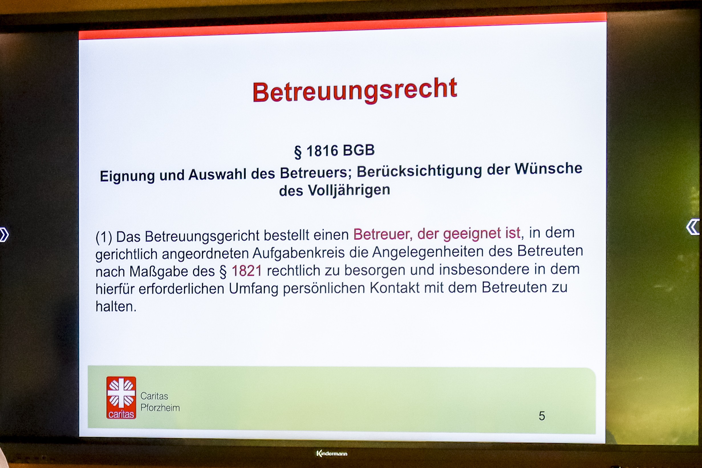 Eine Folie zum Thema Betreuungsrecht