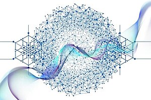 Vektorbild zu Datenwellen und Bits und Bytes