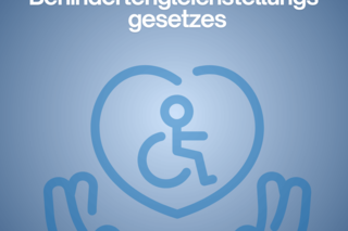 Der Titel des Artikels plus zwei gemalte Hände, die ein Herz und einen Rollstuhl halten