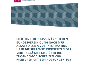 abstrakte Paragraphen, das KBV Logo und die Überschrift des Textes
