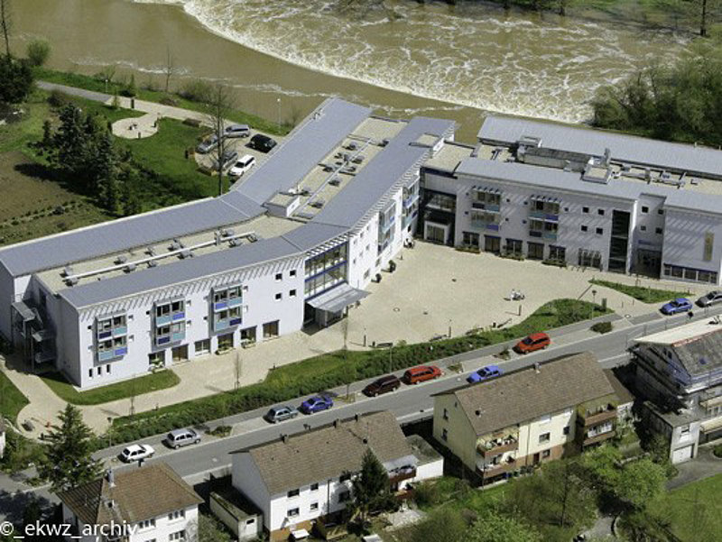 Luftaufnahme der Gebäude in Krautheim