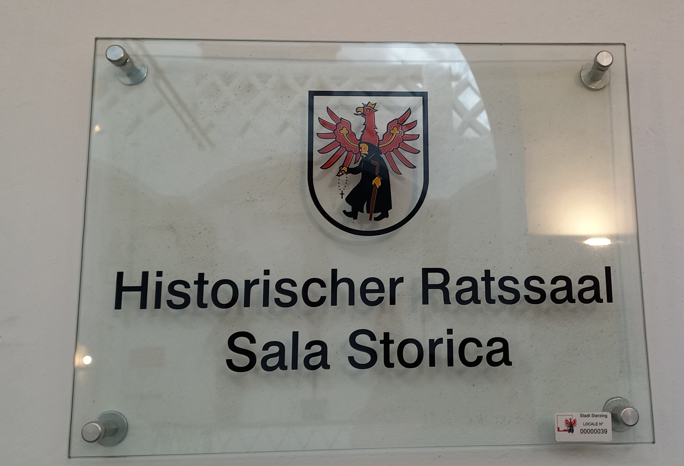 Schild: Historischer Ratssaal Sala Storica